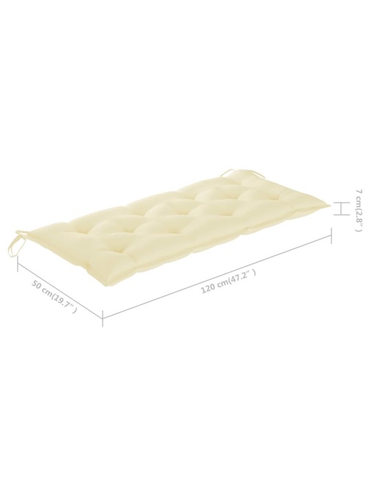 Saliekams dārza sols ar matraci, 118 cm, bambuss