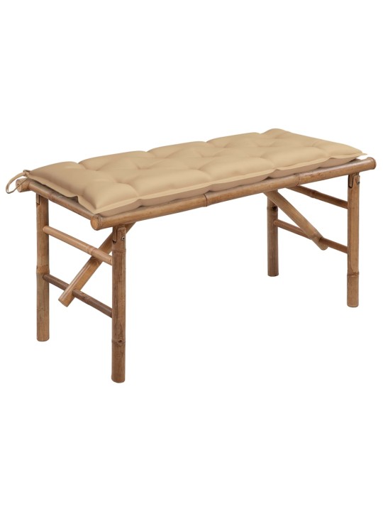 Saliekams dārza sols ar matraci, 118 cm, bambuss