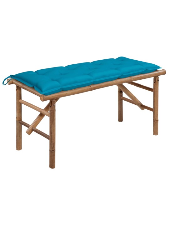 Saliekams dārza sols ar matraci, 118 cm, bambuss