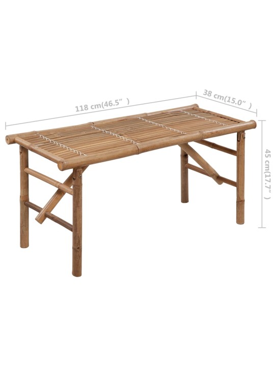 Saliekams dārza sols ar matraci, 118 cm, bambuss