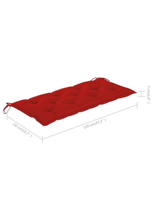 Saliekams dārza sols ar matraci, 118 cm, bambuss