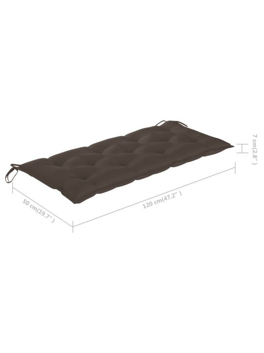 Saliekams dārza sols ar matraci, 118 cm, bambuss