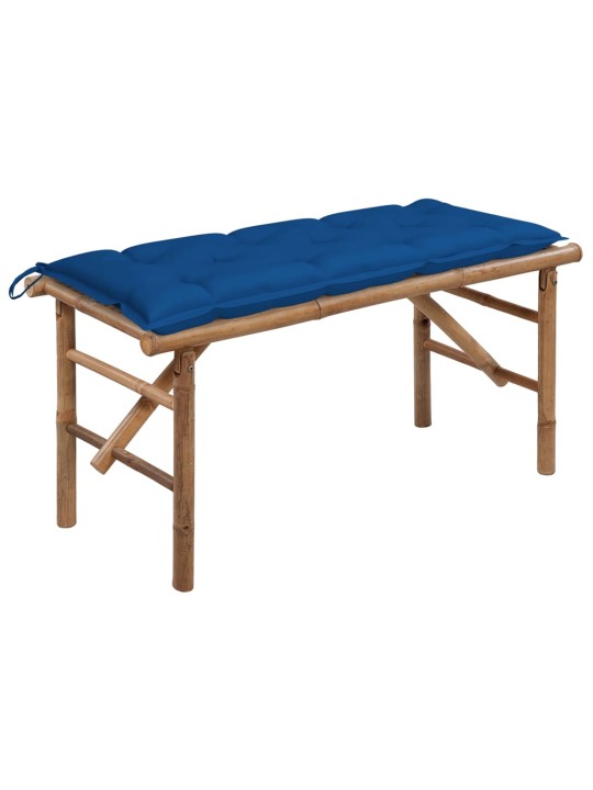 Saliekams dārza sols ar matraci, 118 cm, bambuss