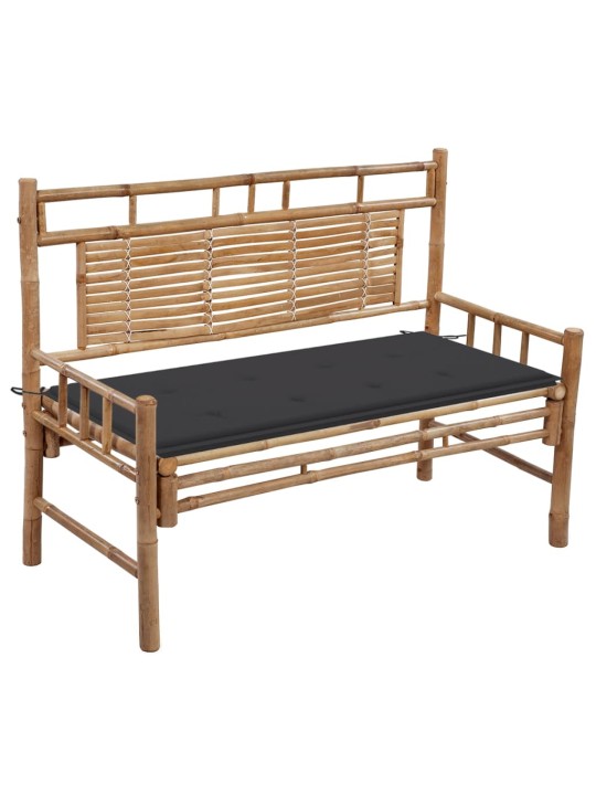 Dārza sols ar matraci, 120 cm, bambuss