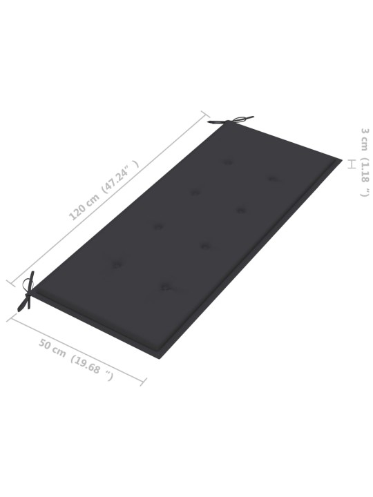 Dārza sols ar matraci, 120 cm, bambuss