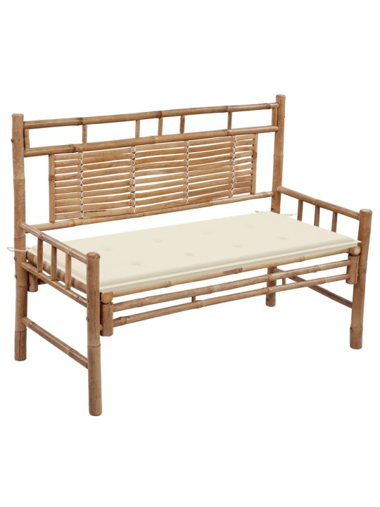 Dārza sols ar matraci, 120 cm, bambuss
