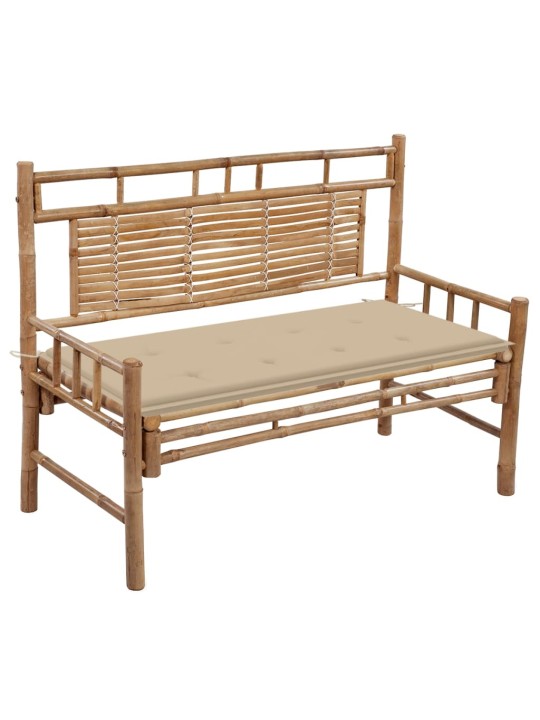 Dārza sols ar matraci, 120 cm, bambuss