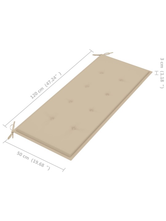 Dārza sols ar matraci, 120 cm, bambuss