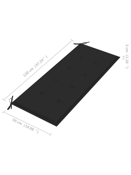 Dārza sols ar matraci, 120 cm, bambuss
