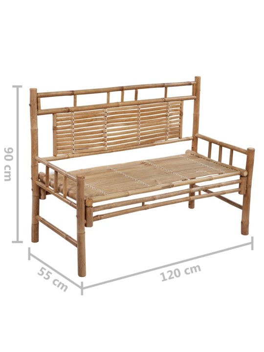 Dārza sols ar matraci, 120 cm, bambuss