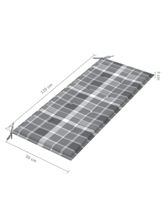Dārza sols ar matraci, 120 cm, bambuss