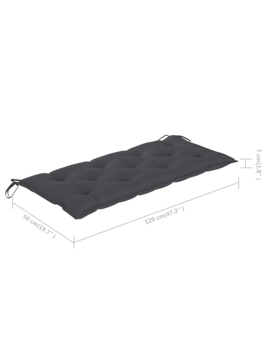 Dārza sols ar matraci, 120 cm, bambuss