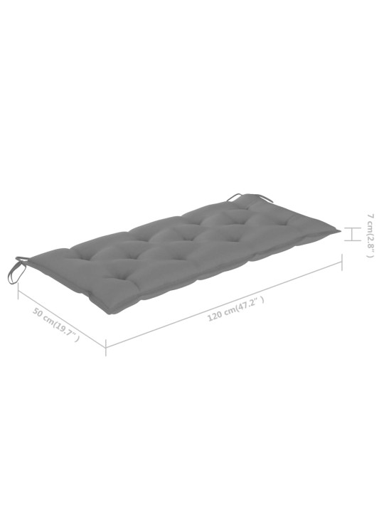 Dārza sols ar matraci, 120 cm, bambuss
