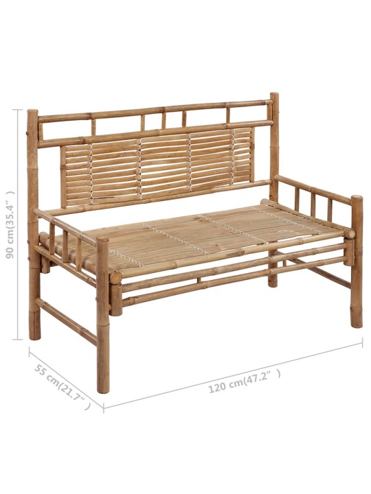 Dārza sols ar matraci, 120 cm, bambuss