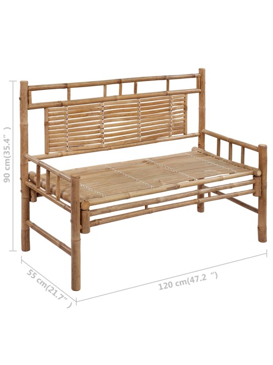 Dārza sols ar matraci, 120 cm, bambuss
