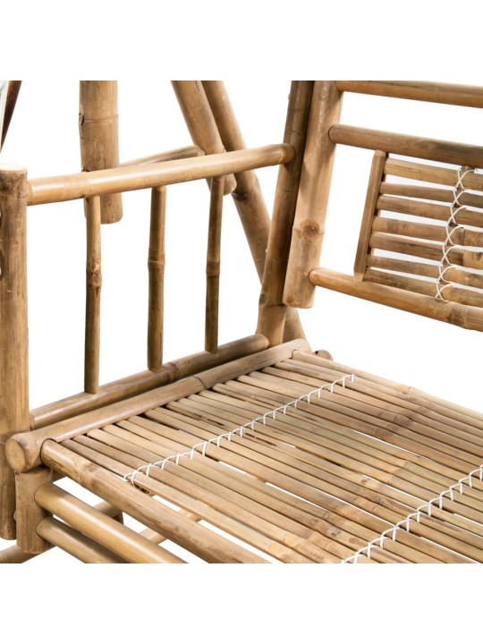 Divvietīgs dārza šūpuļsols, palmu lapas, bambuss, 202 cm