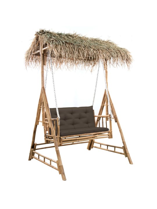 Divvietīgs dārza šūpuļsols, palmu lapas, bambuss, 202 cm