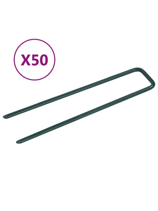 Mākslīgā zālāja stiprinājumi, 50 gab., u-forma, dzelzs