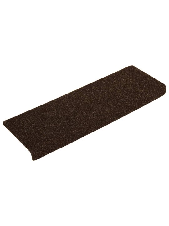 Kāpņu paklāji, 15 gab., adatu perforēti, 65x21x4 cm, brūni