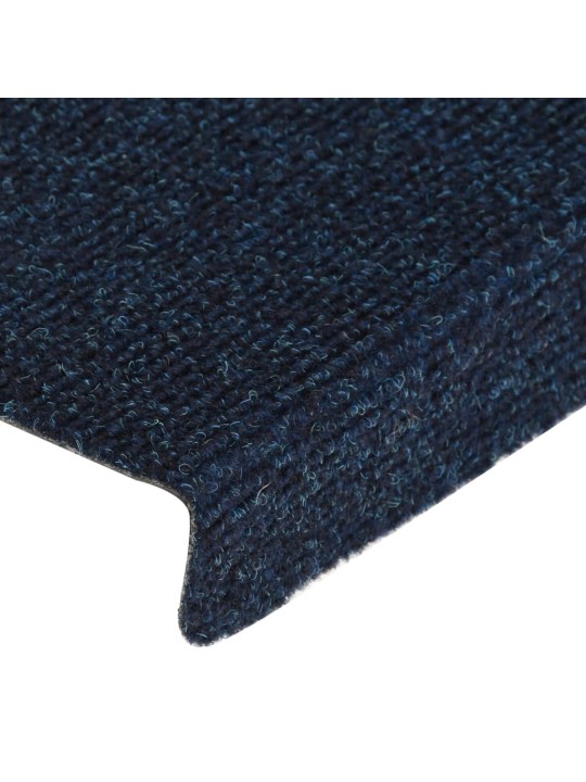 Kāpņu paklāji, 15 gab., adatu perforēti, 65x21x4 cm, zili