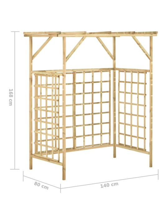 Dārza pergola 2 atkritumu tvertnēm, impregnēts priedes koks
