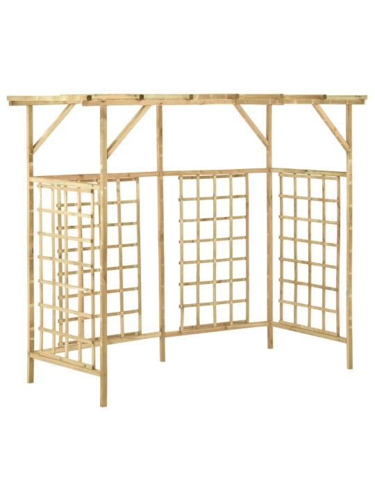 Dārza pergola 3 atkritumu tvertnēm, impregnēts priedes koks