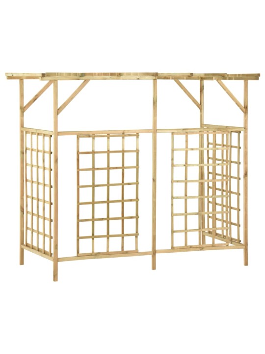 Dārza pergola 3 atkritumu tvertnēm, impregnēts priedes koks