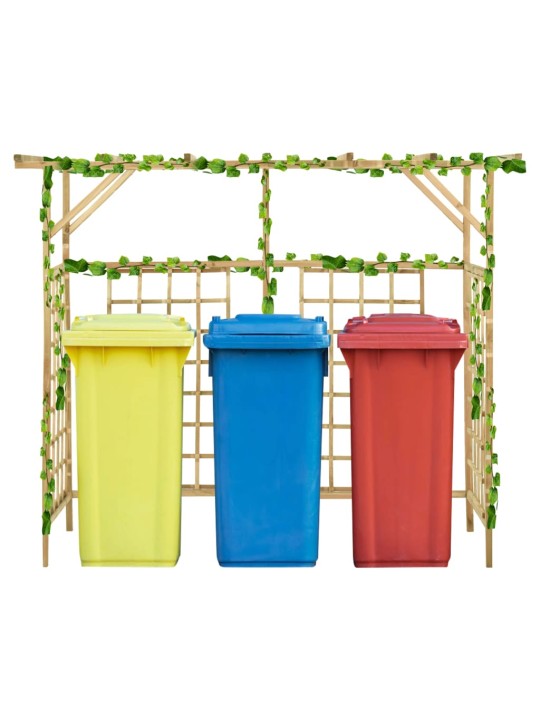 Dārza pergola 3 atkritumu tvertnēm, impregnēts priedes koks