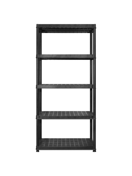 5-līmeņu plaukts, melns, 183x45,7x185 cm, plastmasa