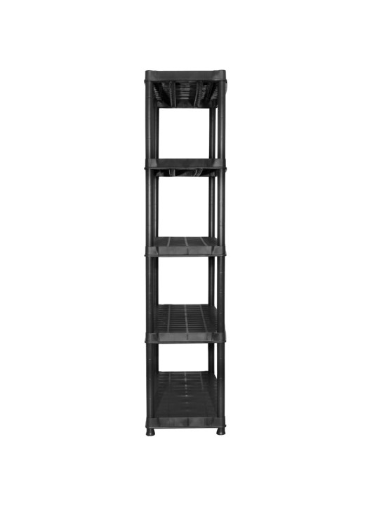 5-līmeņu plaukts, melns, 183x45,7x185 cm, plastmasa