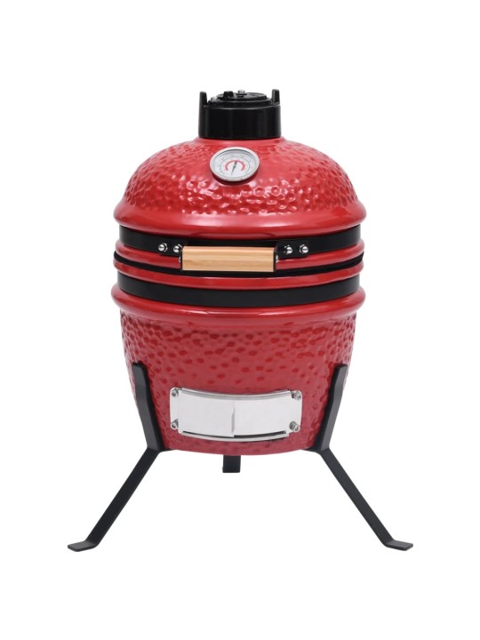 Kamado grils, kūpinātava, keramika, 56 cm, sarkans
