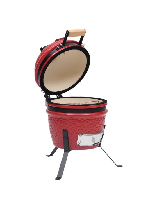 Kamado grils, kūpinātava, keramika, 56 cm, sarkans