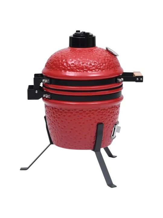 Kamado grils, kūpinātava, keramika, 56 cm, sarkans
