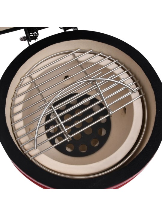 Kamado grils, kūpinātava, keramika, 56 cm, sarkans