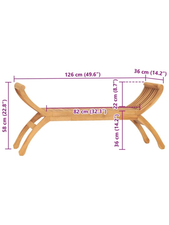 Dārza sols, 126 cm, masīvs tīkkoks