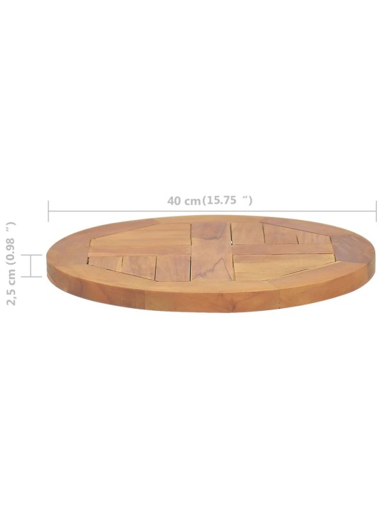 Galda virsma, 2,5 cm, 40 cm, apaļa, masīvs tīkkoks