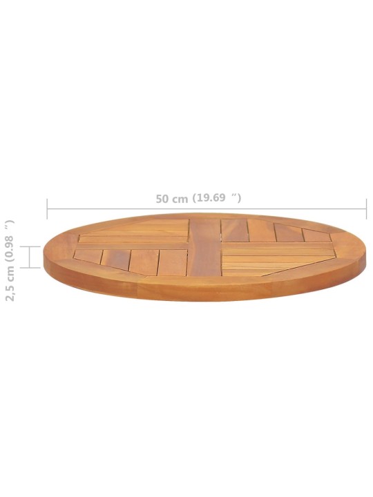 Galda virsma, 2,5 cm, 50 cm, apaļa, masīvs tīkkoks
