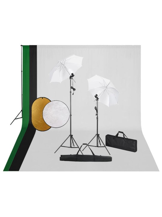 Fotostudijas komplekts – lampas, fons, reflektori