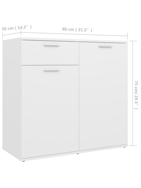 Kumode, balta, 80x36x75 cm, inženierijas koks