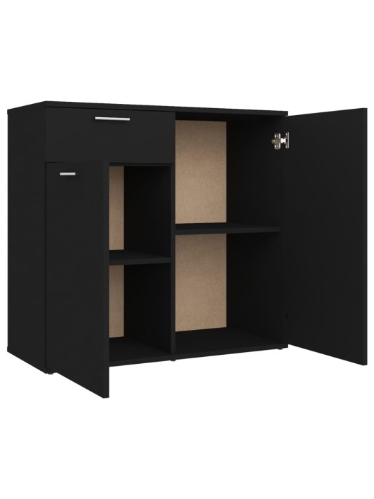 Kumode, melna, 80x36x75 cm, inženierijas koks