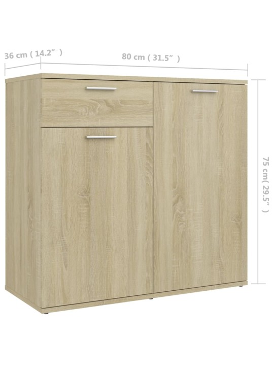 Kumode, ozolkoka krāsa, 80x36x75 cm, inženierijas koks