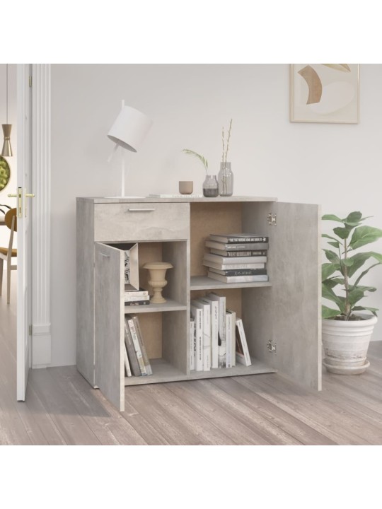 Kumode, betonpelēka, 80x36x75 cm, inženierijas koks