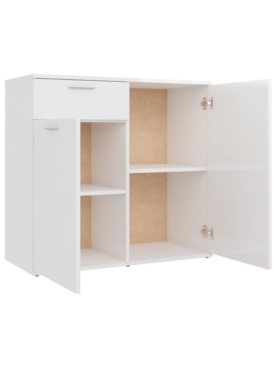 Kumode, spīdīgi balta, 80x36x75 cm, inženierijas koks