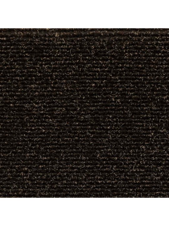 Kāpņu paklājiņi, pašlīmējoši, 5 gab., 56x17x3 cm, tumši brūni, pusapaļi
