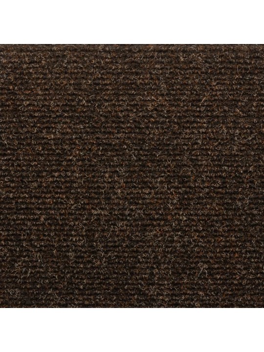 Kāpņu paklāji, 10 gab., pašlīmējoši, 65x21x4 cm, brūni
