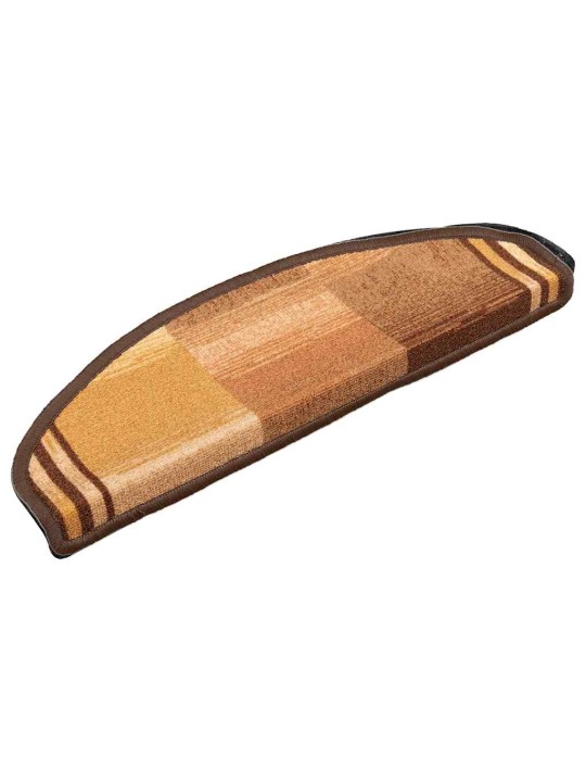Kāpņu paklāji, 10 gab., pašlīmējoši, 65x21x4 cm, brūni