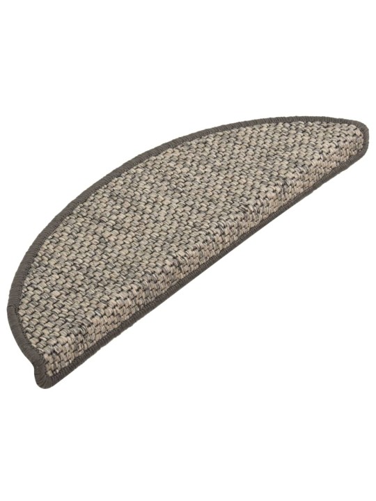Kāpņu paklāji, 15 gab., pašlīmējoši, 56x17x3 cm, sudraba krāsā