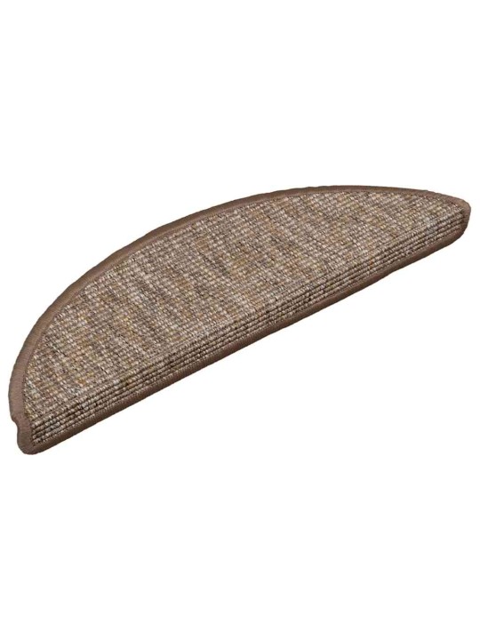Kāpņu paklājiņi, 15 gab., 56x17x3 cm, gaiši brūni, pusapaļi