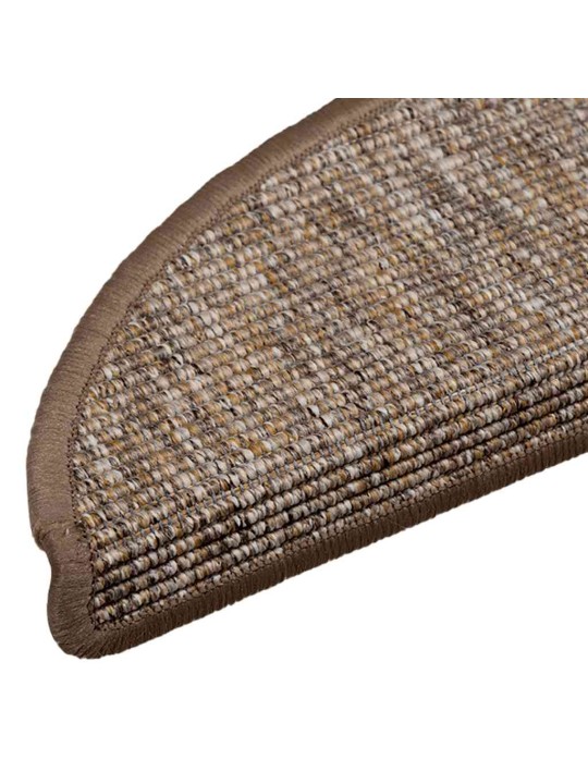 Kāpņu paklājiņi, 15 gab., 56x17x3 cm, gaiši brūni, pusapaļi