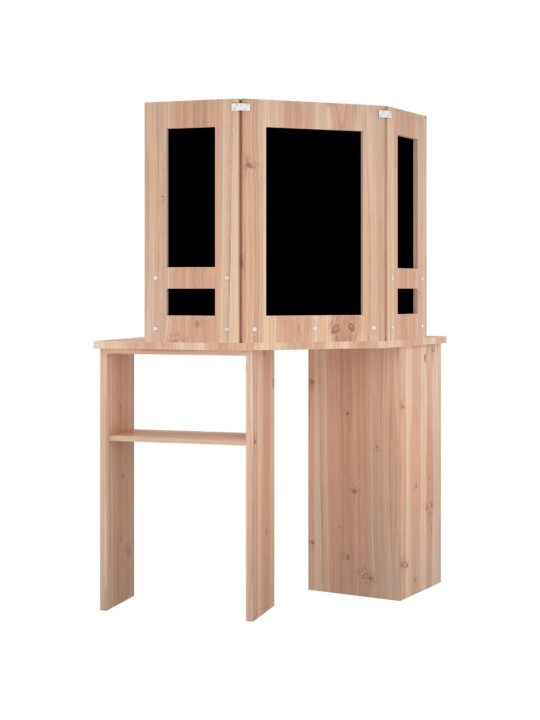Stūra spoguļgaldiņš ar led, ozolkoka krāsā, 111x54x141,5 cm